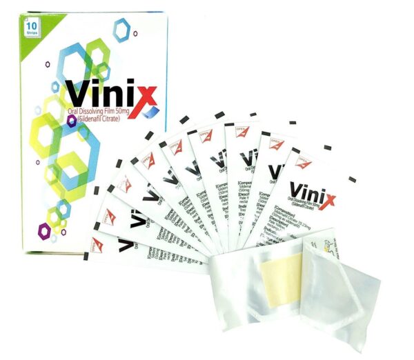 Полоски для лечения эректильой дисфункции VINIX 50 мг в упаковке 10 полосок